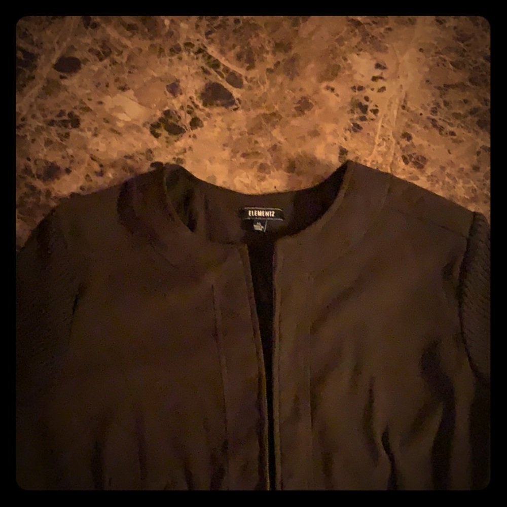Brown No Collar Jacket